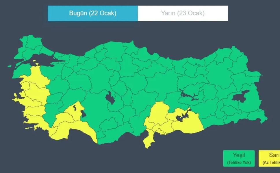 Meteoroloji'den 15 ile sarı kodlu hava uyarısı