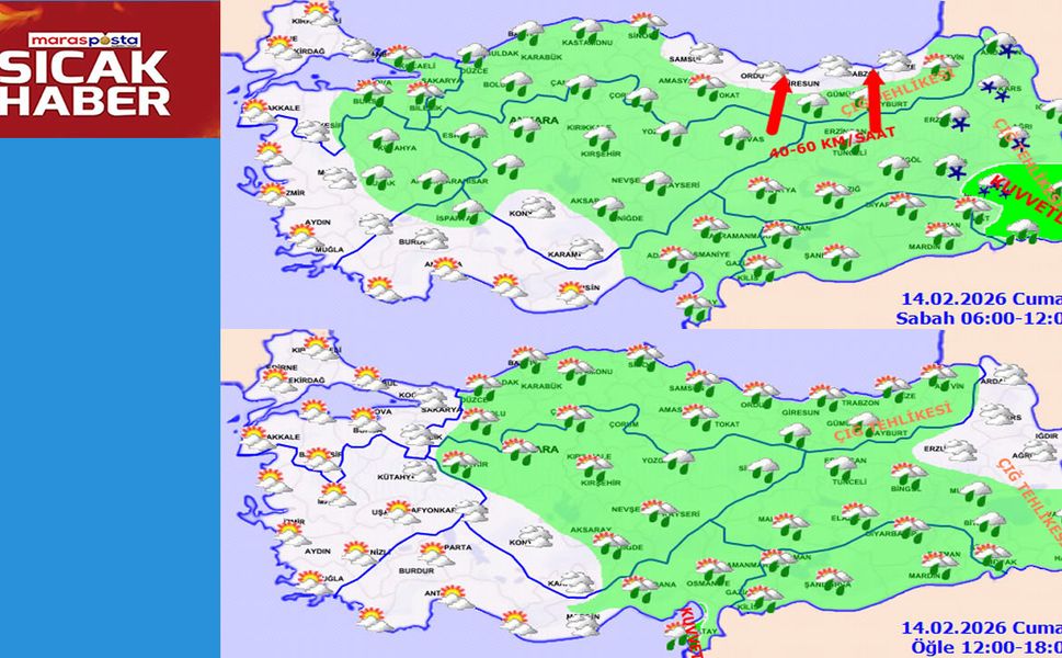 Kuvvetli Sağanak, Fırtına ve Çığ Uyarısı