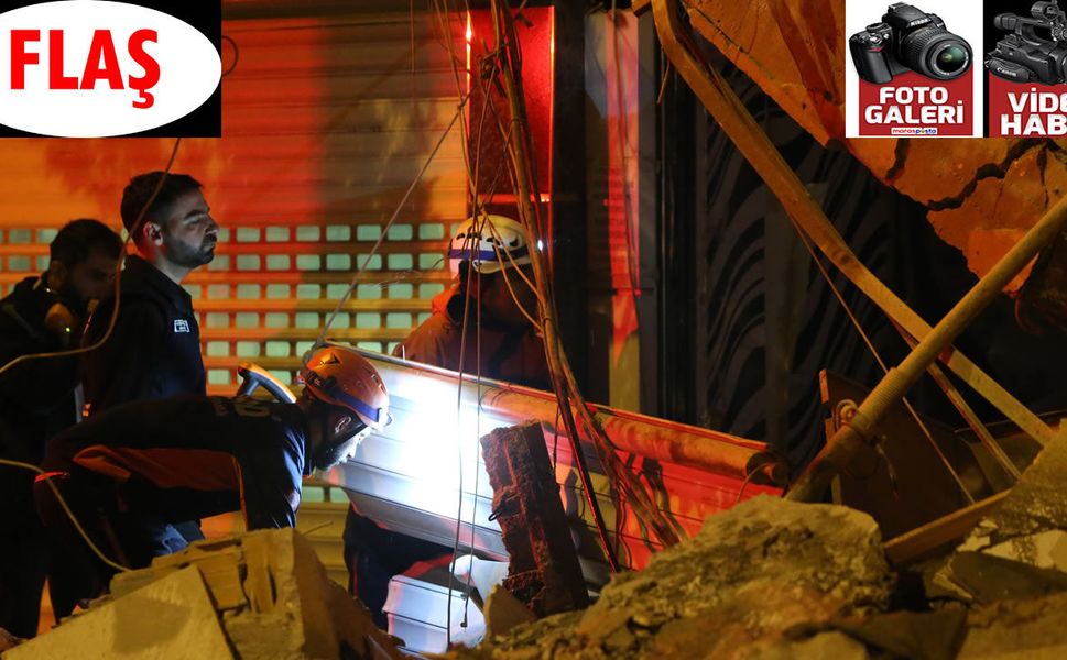 Kontrollü Yıkımına Başlanan Hasarlı Bina Çöktü