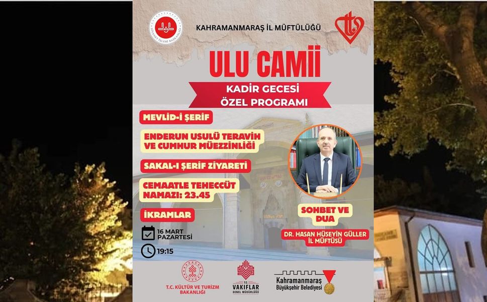 Ulu Camii Kadir Gecesi’nde Yeniden İbadete Açılıyor
