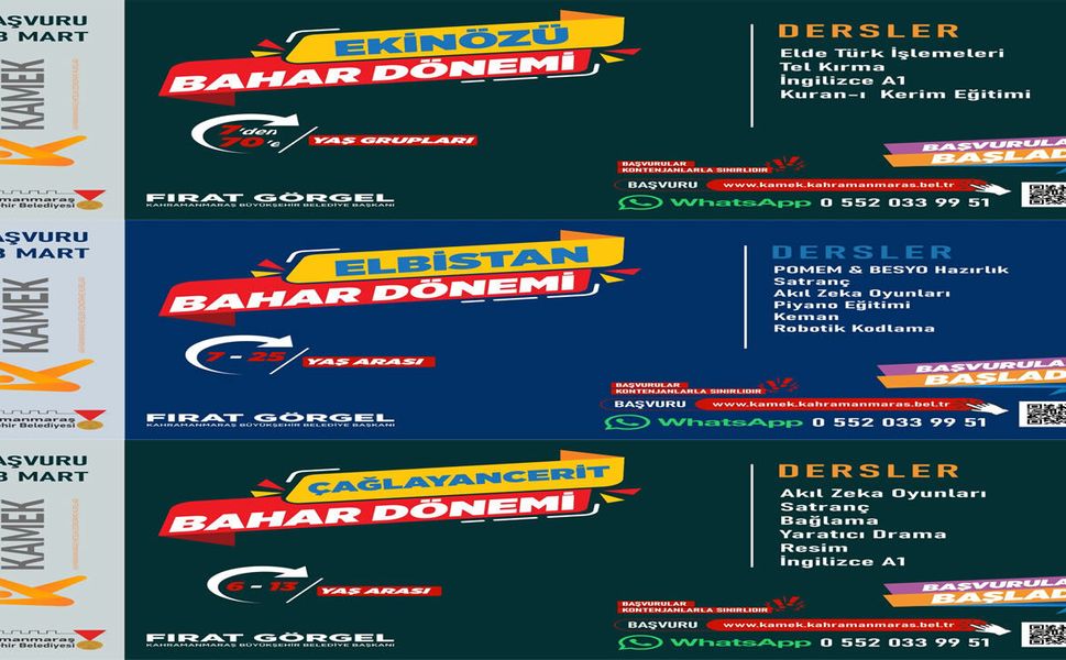 Üç İlçede KAMEK Eğitimlerine Başvurular Başladı!