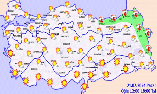 Günün Meteorolojik Görünümü Ve Bölgelerin Hava Durumu