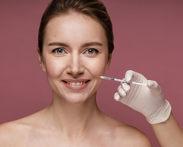 Beautiful Woman Having Her Face Injected 123701200