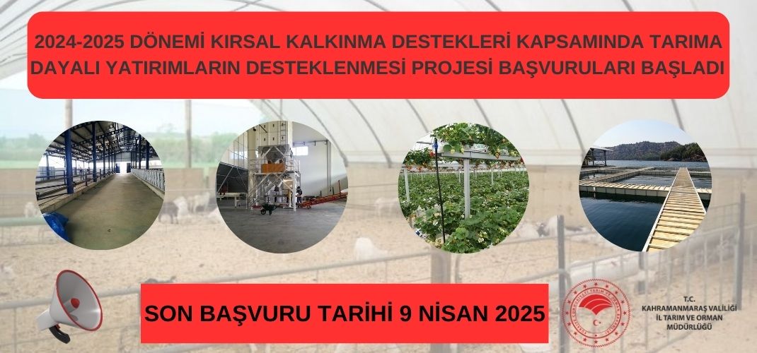 2024 2025 Dönemi̇ Kirsal Kalkinma Destekleri̇ Kapsaminda Tarima Dayali Yatirimlarin Desteklenmesi̇ Projesi̇ Başvurulari Başladi