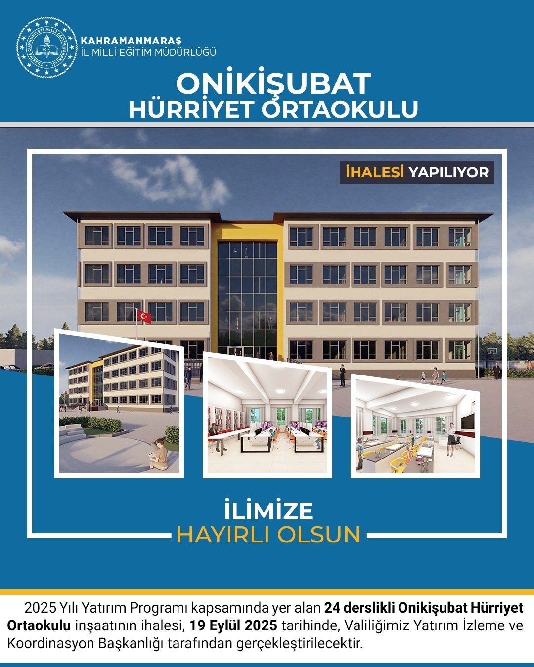 Onikişubat Hürriyet Mahallesine Yeni Eğitim Yatırımı