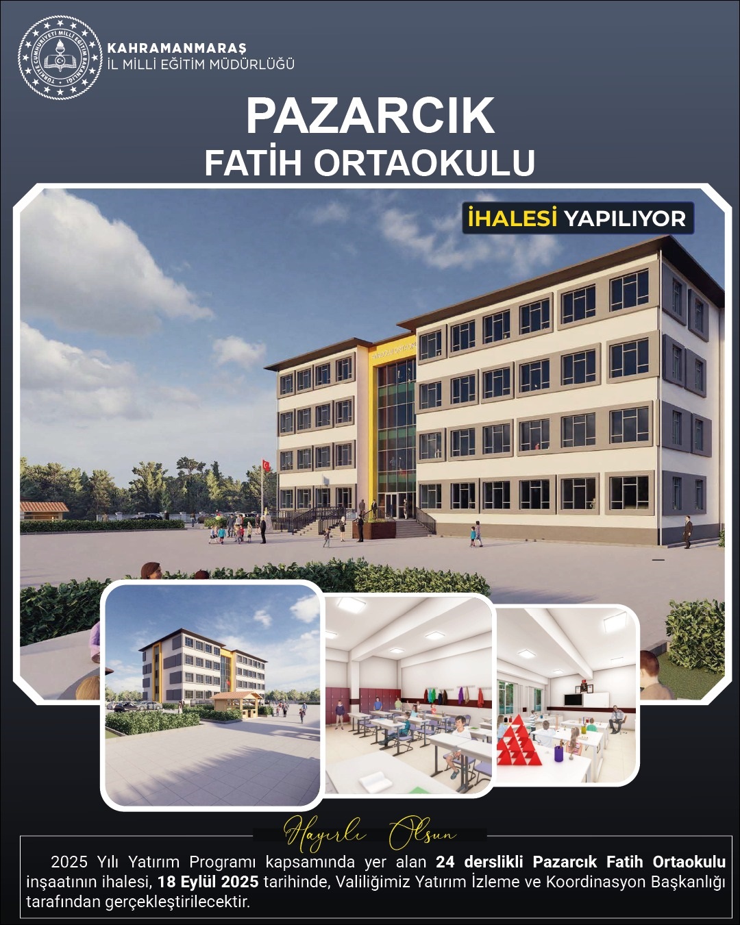 Pazarcık’a Yeni Bir Eğitim Yatırımı Daha