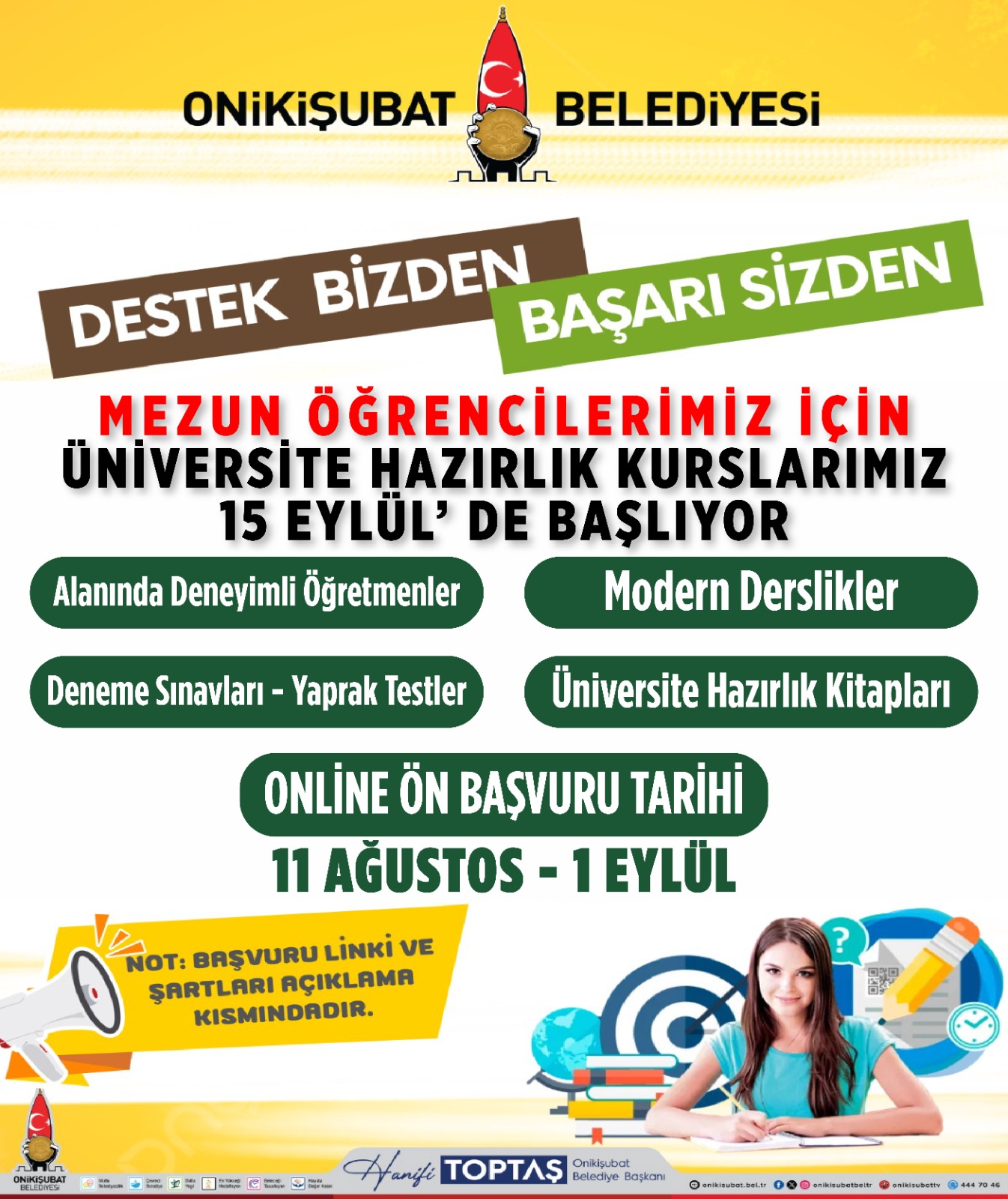 Ücretsiz Üniversite Hazırlık Kursu’nda Yeni Dönem Başlıyor
