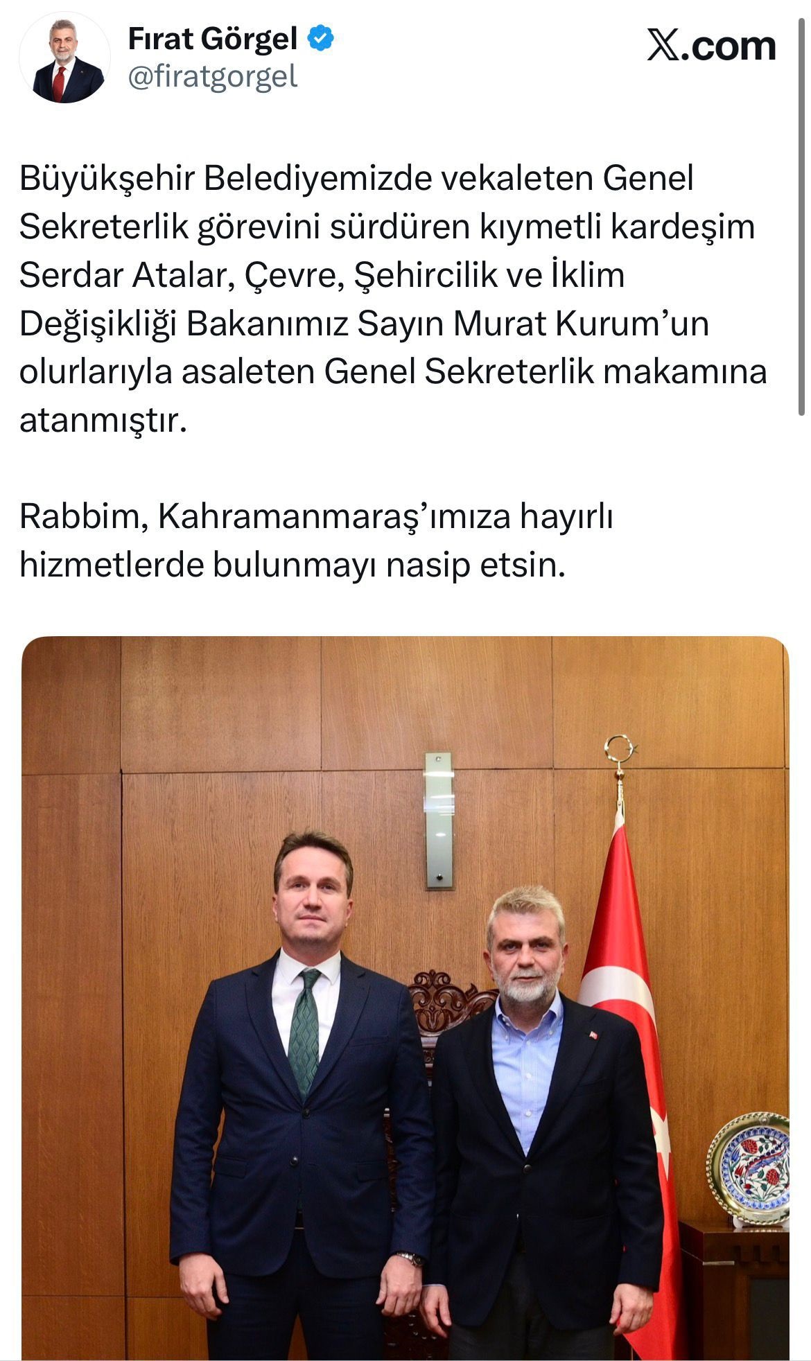 Büyükşehir’de Genel Sekreterliğe Atalar Getirildi (1)