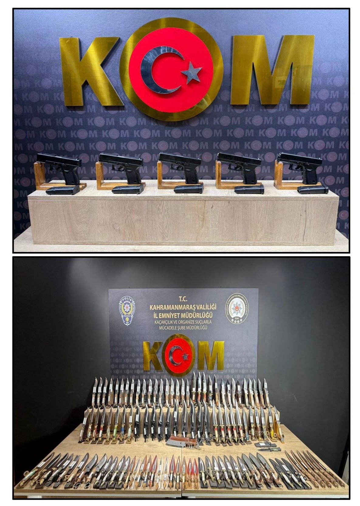 Kom Operasyonunda Çok Sayıda Silah Ve Bıçak Ele Geçirildi (2)