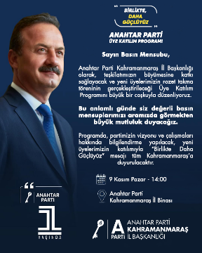 9 Kasım Basın Davetiyesi