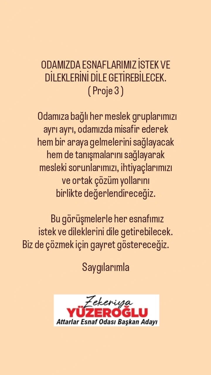 Attarlar Esnaf Odası Başkan Adayı