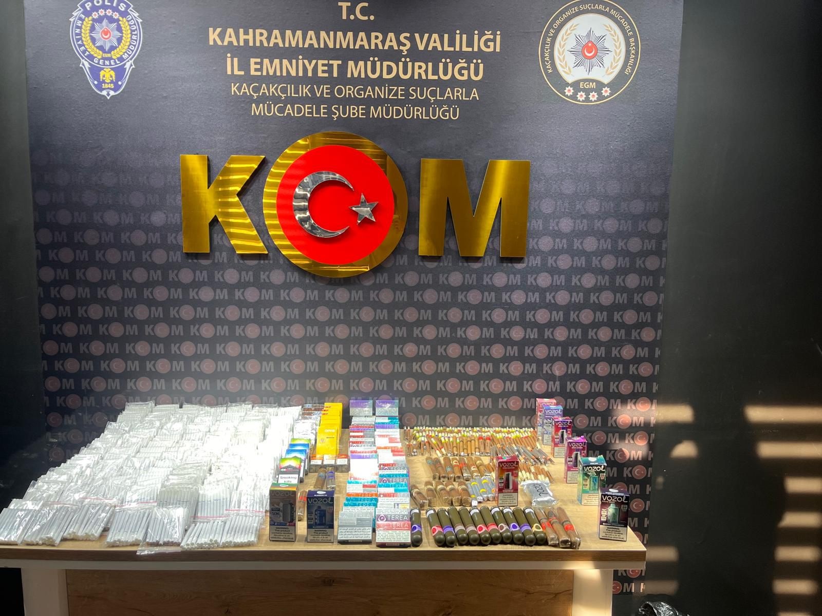 Kahramanmaraş’ta Kaçak Tütün Ve Elektronik Sigara Operasyonu (1)