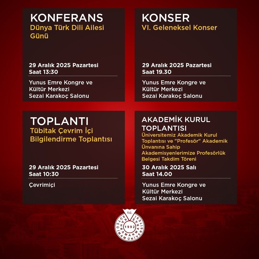 Ksü’de Yoğun Kültür Ve Akademi Takvimi