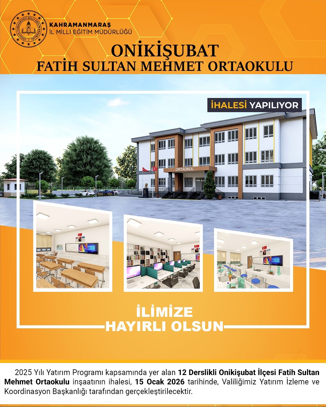 Onikişubat’a 12 Derslikli Yeni Ortaokul Kazandırılıyor