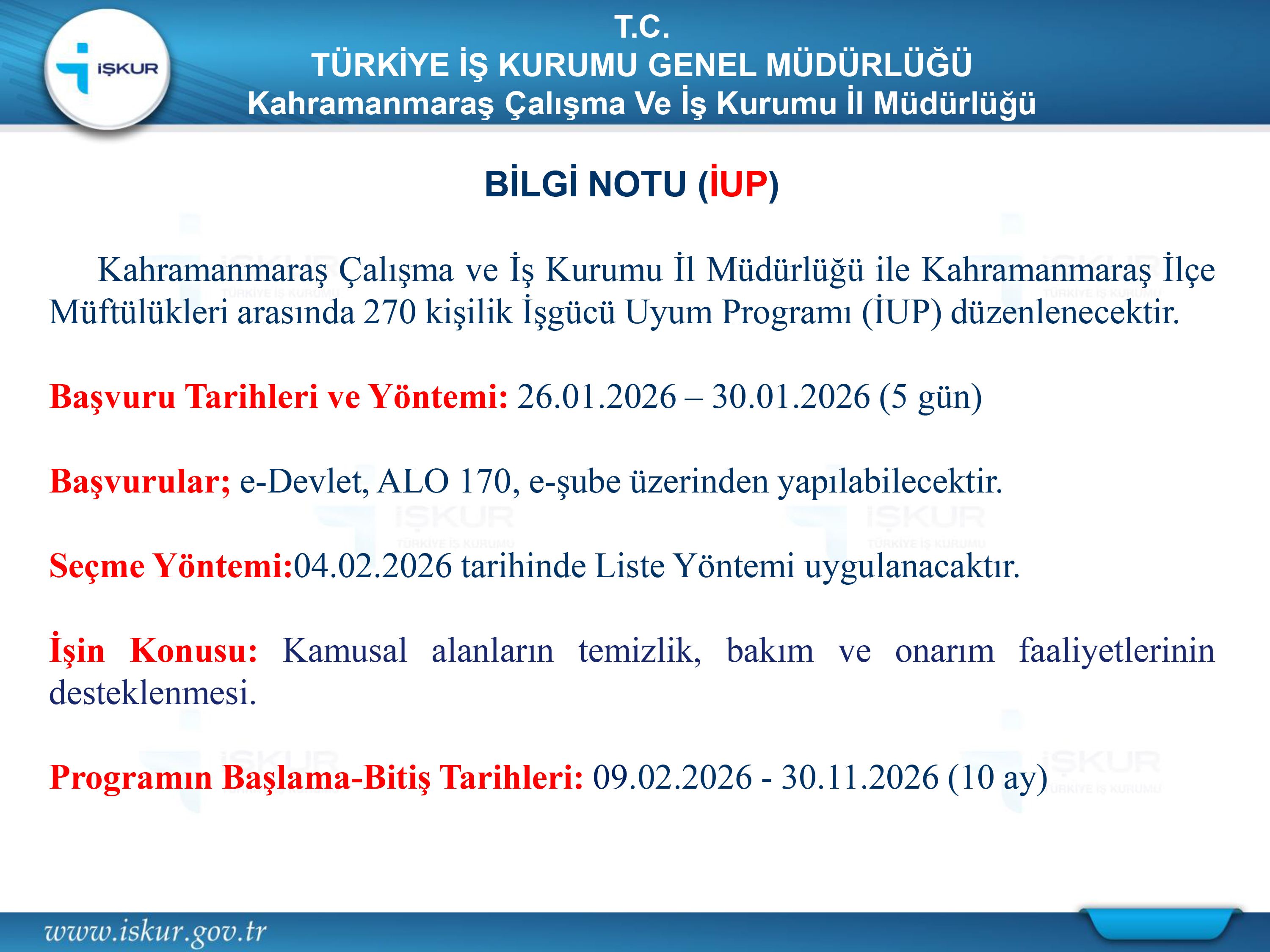 Kahramanmaraş’ta 270 Kişiye Istihdam Kapısı