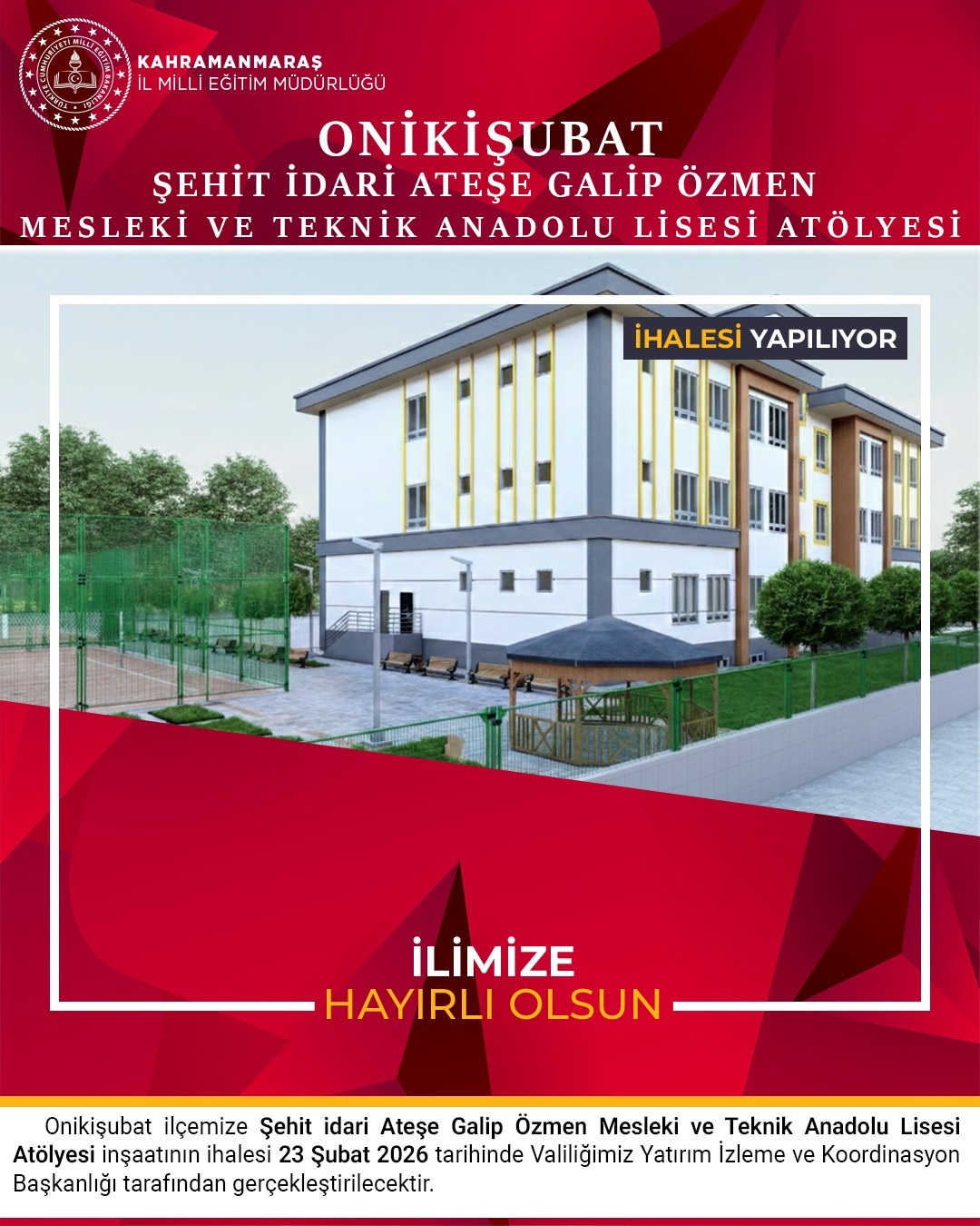 Onikişubat’ta Mesleki Eğitime Yeni Atölye Yatırımı