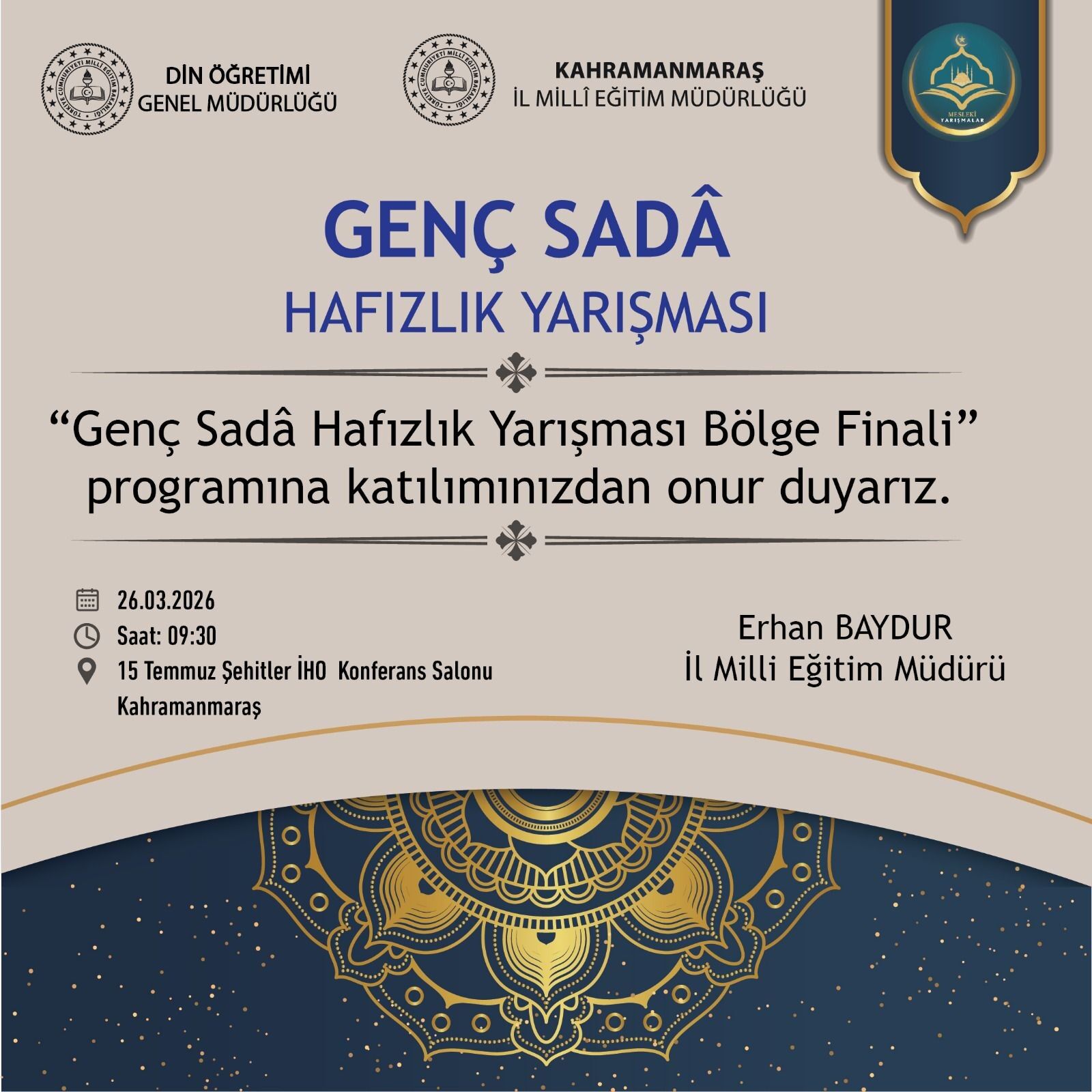 Genç Sadâ Hafızlık Yarışması Bölge Finallerine
