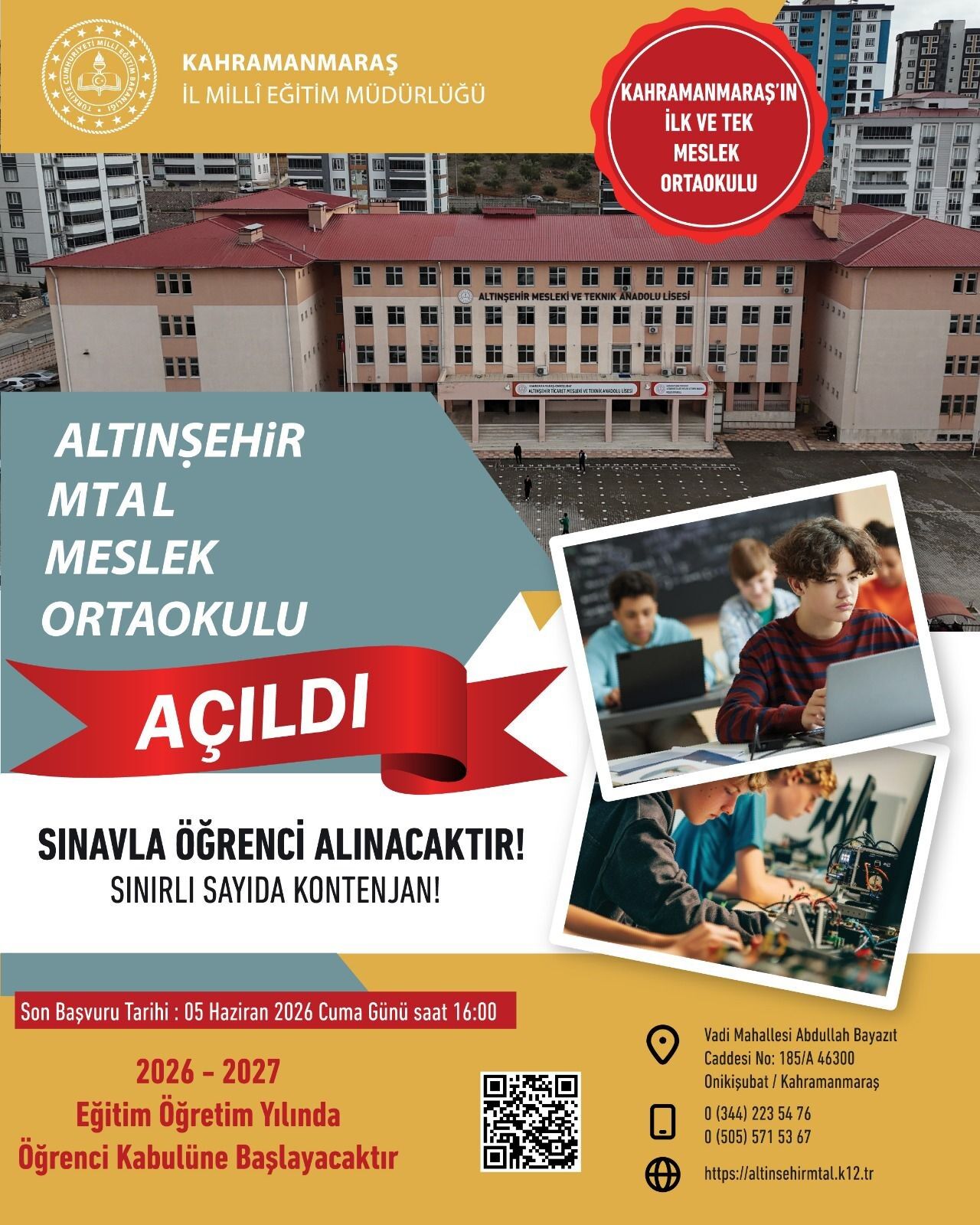 Kahramanmaraş’ta Mesleki Ortaokulu Açılıyor (2)